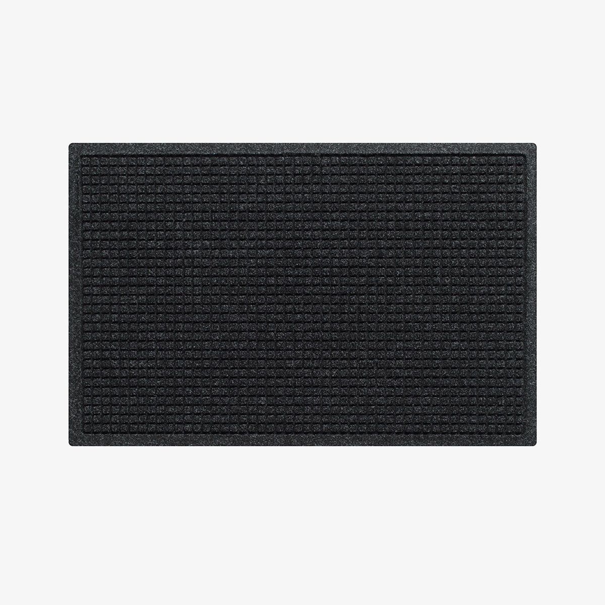 Black doormat on a white background